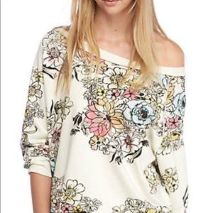 Free People Floral Sweatshirt Sz Medium